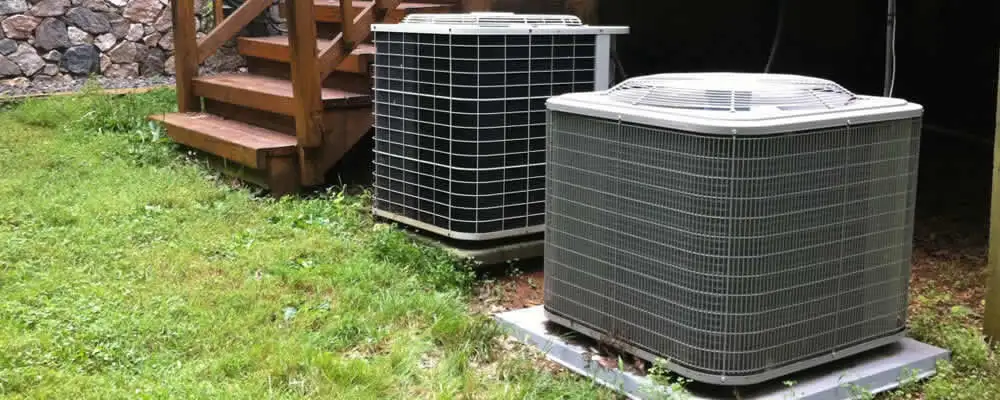 Heat pump installation and service units outside a home in Saint Louis, MO